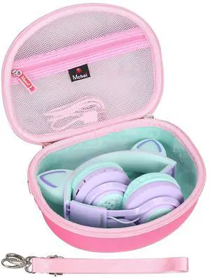 Hard Carrying Case Suitable for Riwbox CT-7 Pink/for Jack CT-7S Cat Green 3.5mm/ for iClever IC-HS01 Bluetooth Wireless Over-Ear Headphones Headset for Kids Travel Protective Case, Case Only Hard Carrying Case Suitable for Riwbox CT-7 Pink/for Jack CT-7S Cat Green 3.5mm/ for iClever IC-HS01 Bluetooth Wireless Over-Ear Headphones Headset for Kids Travel Protective Case, Case Only