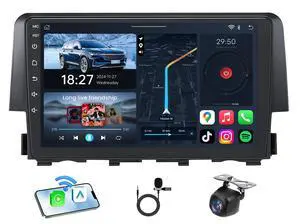 8Core Car Radio for Honda Civic 2016-2021: 9" HD Touchscreen Stereo with Wireless Carplay Android Auto GPS Bluetooth FM 36EQ DSP RDS SWC Mirror Link, 1080P Backup Camera 8Core Car Radio for Honda Civic 2016-2021: 9" HD Touchscreen Stereo with Wireless Carplay Android Auto GPS Bluetooth FM 36EQ DSP RDS SWC Mirror Link, 1080P Backup Camera