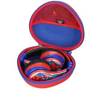 EVA Kids Headphone Case for JLab/Acer/eKids Spiderman, Case Only | Hard EVA Shell, Shockproof & Water-Resistant, Double Zipper Closure, Mesh Pocket, Travel Storage Bag, Red+Blue EVA Kids Headphone Case for JLab/Acer/eKids Spiderman, Case Only | Hard EVA Shell, Shockproof & Water-Resistant, Double Zipper Closure, Mesh Pocket, Travel Storage Bag, Red+Blue