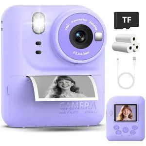 Kids Instant Print Camera Toys,1080P HD Toddler Digital Video Camera,Christmas Birthday Gifts for Girls Boys Age 3-12 Year Old - TF Card Included (Purple) Kids Instant Print Camera Toys,1080P HD Toddler Digital Video Camera,Christmas Birthday Gifts for Girls Boys Age 3-12 Year Old - TF Card Included (Purple)