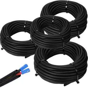 1/4, 3/8, 1/2, 3/4'' X 10 ft Split Wire Loom Cord Protector Tubing Split Conduit Protector Tubing Convoluted Tube Flexible Electrical Wire Cover Protective Sleeves(Black) 1/4, 3/8, 1/2, 3/4'' X 10 ft Split Wire Loom Cord Protector Tubing Split Conduit Protector Tubing Convoluted Tube Flexible Electrical Wire Cover Protective Sleeves(Black)