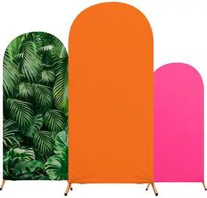 Set of 3 Hawaii Arch Backdrop Cover, 4ft, 5ft, 6ft Tropical Theme Birthday Party Decoration, Spandex Fitted Arch Stand Covers for Summer Beach Birthday Party (Rose Red, Orange,Hawaii) Set of 3 Hawaii Arch Backdrop Cover, 4ft, 5ft, 6ft Tropical Theme Birthday Party Decoration, Spandex Fitted Arch Stand Covers for Summer Beach Birthday Party (Rose Red, Orange,Hawaii)