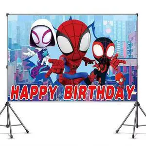 Spider Birthday Party Decorations,Happy Birthday Banner Backdrop for Birthday Party Supplies Spider Birthday Party Decorations,Happy Birthday Banner Backdrop for Birthday Party Supplies