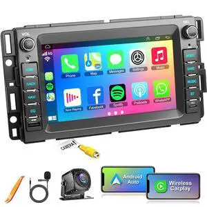 8-core 4G+64G Car Radio for 2007-2012 Chevrolet Chevy Silverado Impala GMC Sierra Acadia Enclave Yukon, 7" IPS Touch Screen Car Stereo with GPS, CarPlay/Android Auto, Backup Camera/DSP/SWC 8-core 4G+64G Car Radio for 2007-2012 Chevrolet Chevy Silverado Impala GMC Sierra Acadia Enclave Yukon, 7" IPS Touch Screen Car Stereo with GPS, CarPlay/Android Auto, Backup Camera/DSP/SWC