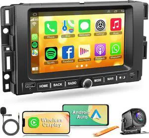 4G+64G Car Radio for Chevy Silverado GMC Sierra Buick Enclave Yukon, 7" IPS Touch Screen Car Stereo Build-in GPS Wireless CarPlay/Android Auto, Backup Camera/DSP/SWC, Android 15 4G+64G Car Radio for Chevy Silverado GMC Sierra Buick Enclave Yukon, 7" IPS Touch Screen Car Stereo Build-in GPS Wireless CarPlay/Android Auto, Backup Camera/DSP/SWC, Android 15