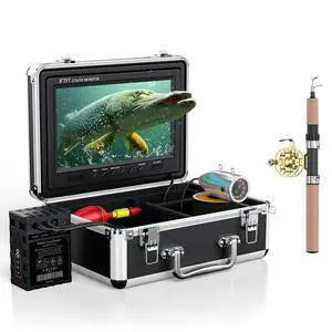 9" 1000TVL Underwater Fishing Camera DVR, Fish Finder w/ 30M Cable | IP68 Waterproof w/ 12 IR LEDs, Includes 8GB Card & 4500mAh 6-8H Battery, Sun Visor for Boat, Lake & Ice Fishing 9" 1000TVL Underwater Fishing Camera DVR, Fish Finder w/ 30M Cable | IP68 Waterproof w/ 12 IR LEDs, Includes 8GB Card & 4500mAh 6-8H Battery, Sun Visor for Boat, Lake & Ice Fishing