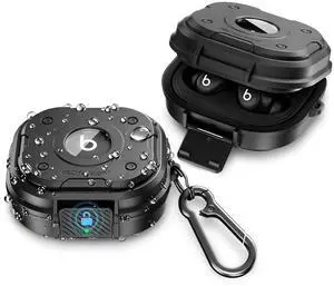 for Beats Powerbeats Fit Case Cover with Lock, Heavy Duty | Full Coverage Hard Shell Protector, Secure Locking Latch, IPX5 Water-resistant, Jet Black (Not for the Beats Fit Pro 2021) for Beats Powerbeats Fit Case Cover with Lock, Heavy Duty | Full Coverage Hard Shell Protector, Secure Locking Latch, IPX5 Water-resistant, Jet Black (Not for the Beats Fit Pro 2021)