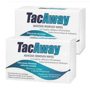 Tacaway Adhesive Remover Wipes - 50 per Box - 2 Pack Tacaway Adhesive Remover Wipes - 50 per Box - 2 Pack
