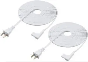 16-Foot 2-Pack Power Cord Compatible with Sonos One, Sonos One SL, Sonos Play-1 Speakers - Power Plug Cable (Extra Long, White) 16-Foot 2-Pack Power Cord Compatible with Sonos One, Sonos One SL, Sonos Play-1 Speakers - Power Plug Cable (Extra Long, White)