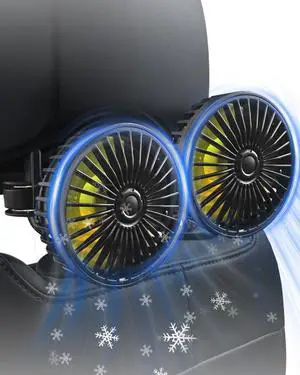 Backseat Car Fan for Kids, 360° Dual Head USB Car Fan for Back Seat, 3-Speeds Adjustable Car Backseat Fan for Sedan SUV RV Truck Backseat Car Fan for Kids, 360° Dual Head USB Car Fan for Back Seat, 3-Speeds Adjustable Car Backseat Fan for Sedan SUV RV Truck