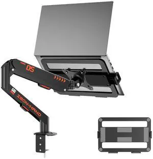 Laptop Mount for Desk (11.3"-17.3"), 360° Rotating Foldable Laptops Arm Mount with Gas Spring, Heavy Duty Aluminum Adjustable Laptop Stand with Clamp/Grommet (Black) Laptop Mount for Desk (11.3"-17.3"), 360° Rotating Foldable Laptops Arm Mount with Gas Spring, Heavy Duty Aluminum Adjustable Laptop Stand with Clamp/Grommet (Black)