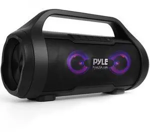 Portable Bluetooth Boombox Speaker - 40W Max Power, 2.0 Channel Rechargeable Barrel Style Speaker with TWS, LED Lights - AUX In, USB-C, MicroSD Card and FM Radio, Voice Control - PBMWP185 Portable Bluetooth Boombox Speaker - 40W Max Power, 2.0 Channel Rechargeable Barrel Style Speaker with TWS, LED Lights - AUX In, USB-C, MicroSD Card and FM Radio, Voice Control - PBMWP185