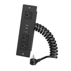 Drawer Outlet Kit with 65W USB C Fast Charging Station | Recessed Power Outlet with 3 USB Ports & 3 AC Outlets, Furniture Flush Mount Power Strip for Home Office 6ft Black Cord Drawer Outlet Kit with 65W USB C Fast Charging Station | Recessed Power Outlet with 3 USB Ports & 3 AC Outlets, Furniture Flush Mount Power Strip for Home Office 6ft Black Cord