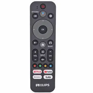 OEM RF553A Replacement Voice Remote Control | Compatible with Philips 4K Ultra HD LED Google TV's, Netflix, YouTube, Discovery+, tubi, URMT26CNDA14 OEM RF553A Replacement Voice Remote Control | Compatible with Philips 4K Ultra HD LED Google TV's, Netflix, YouTube, Discovery+, tubi, URMT26CNDA14