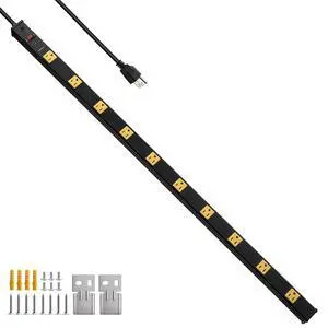 10 Outlet Industrial Long Power Strip Surge Protector, ETL Listed | All-Metal Housing, 6 Ft Recessed Power Strip,14AWG Cord, Straight Plug, Industrial Heavy Duty, Workshop, Garage 10 Outlet Industrial Long Power Strip Surge Protector, ETL Listed | All-Metal Housing, 6 Ft Recessed Power Strip,14AWG Cord, Straight Plug, Industrial Heavy Duty, Workshop, Garage