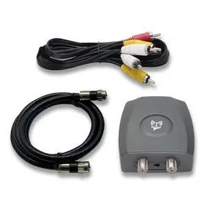 RF Modulator RCA Composite to RF Coaxial Converter Includes AV RCA Cable and Power Supply RF Modulator RCA Composite to RF Coaxial Converter Includes AV RCA Cable and Power Supply