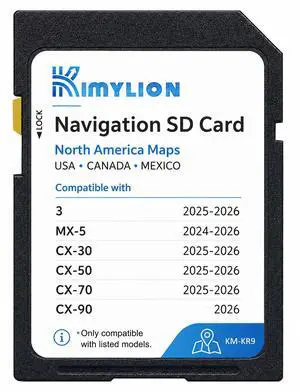 Navigation SD Card KR9D66EZ1B for Select Mazda 2024-2026, USA/CAN/MEX Maps | Fits Mazda 3/CX-30/CX-50/CX-70 2025-2026, MX-5 2024-2026 and CX-90 2026; Plug & Play, HUD Support & Speed Limit Display Navigation SD Card KR9D66EZ1B for Select Mazda 2024-2026, USA/CAN/MEX Maps | Fits Mazda 3/CX-30/CX-50/CX-70 2025-2026, MX-5 2024-2026 and CX-90 2026; Plug & Play, HUD Support & Speed Limit Display