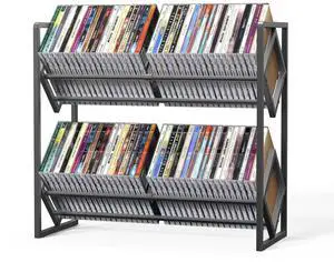 2-Tier CD Storage Metal Display Shelf, CD Holder Rack with Adjustable Divider, Store up to 80 CDs for Non-slip Feet, Modern for Music Collection Enthusiasts Home Organization and Decor 2-Tier CD Storage Metal Display Shelf, CD Holder Rack with Adjustable Divider, Store up to 80 CDs for Non-slip Feet, Modern for Music Collection Enthusiasts Home Organization and Decor
