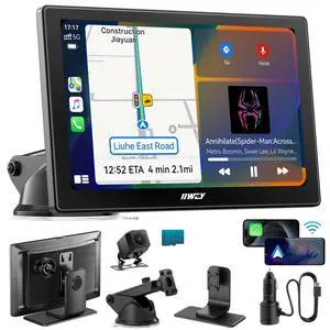 IK5 9" Wireless Apple CarPlay & Android Auto Screen, Portable Car Stereo with 4K Dash Cam & 1080p Backup Camera, Add CarPlay to Any Vehicle, Touchscreen, Mirror Link IK5 9" Wireless Apple CarPlay & Android Auto Screen, Portable Car Stereo with 4K Dash Cam & 1080p Backup Camera, Add CarPlay to Any Vehicle, Touchscreen, Mirror Link