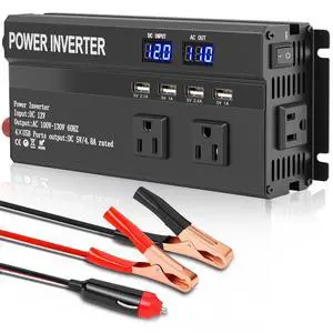 1200W Power Peak Inverter, with Fast Charging 2.4A 4 USB and 3 AC Outlets | Car Power Inverter 12v to 110v for Vehicle Power Needs, Road Trips, Camping, RV, and Truck 1200W Power Peak Inverter, with Fast Charging 2.4A 4 USB and 3 AC Outlets | Car Power Inverter 12v to 110v for Vehicle Power Needs, Road Trips, Camping, RV, and Truck