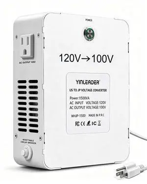 1500W US 120V to 100V JP Japan Voltage Converter Step Down Transformer | Ideal for Japanese Electronic Devices(White) 1500W US 120V to 100V JP Japan Voltage Converter Step Down Transformer | Ideal for Japanese Electronic Devices(White)