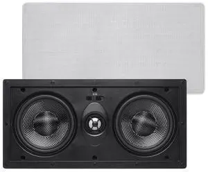 2-Way Carbon Fiber In-Wall Center Channel Speaker - Dual 5.25 Inch (Single) Easy Install For Home Theater - Alpha Series,Off-White 2-Way Carbon Fiber In-Wall Center Channel Speaker - Dual 5.25 Inch (Single) Easy Install For Home Theater - Alpha Series,Off-White