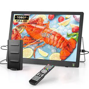 17.2" Portable TV with Antenna, 7000mAH Built-in Powered TV | Support USB/HDMI/AV Input, 12V Small TV for Camping Kitchen Bedroom Patio RV Car Power Outage 17.2" Portable TV with Antenna, 7000mAH Built-in Powered TV | Support USB/HDMI/AV Input, 12V Small TV for Camping Kitchen Bedroom Patio RV Car Power Outage