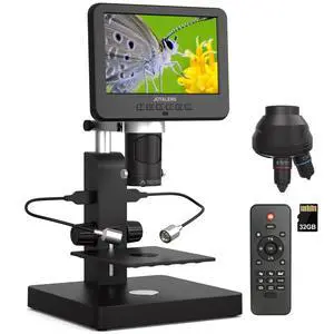 JL246PS 3 Lens 7'' HDMI Digital Microscope 4000X, Biological Microscope for Adults Kids with Prepared Slides, UHD 2160P Video, Full Coin Microscope for Error Coins, Windows Compatible, 32GB JL246PS 3 Lens 7'' HDMI Digital Microscope 4000X, Biological Microscope for Adults Kids with Prepared Slides, UHD 2160P Video, Full Coin Microscope for Error Coins, Windows Compatible, 32GB