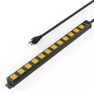 12 Outlets Long Metal Power Strip, Wall Mount, 6FT Cord | 1.97 In Wide Spacing, Aluminum Housing, 14AWG, 15A/1875W, Overload Protection, ETL Listed, for Garage, Workshop, Classroom 12 Outlets Long Metal Power Strip, Wall Mount, 6FT Cord | 1.97 In Wide Spacing, Aluminum Housing, 14AWG, 15A/1875W, Overload Protection, ETL Listed, for Garage, Workshop, Classroom