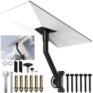 Adjustable Starlink Mount for Standard 4, 4X, Gen 3 and V3 Dish | Mount on roofs, walls, eaves, cabins or garages; 0-180 degree tilt helps position the dish for better signal reception Adjustable Starlink Mount for Standard 4, 4X, Gen 3 and V3 Dish | Mount on roofs, walls, eaves, cabins or garages; 0-180 degree tilt helps position the dish for better signal reception