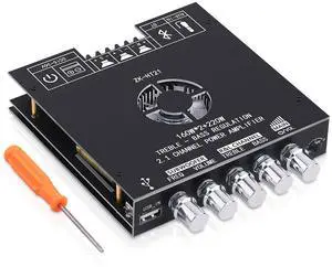 ZK-HT21 Bluetooth Amplifier Board 160W×2+220W Subwoofer 2.1 Channel | Audio Amplifier Bluetooth Module with Treble and Bass Control,AUX/Bluetooth/USB Inputs for Passive Speakers ZK-HT21 Bluetooth Amplifier Board 160W×2+220W Subwoofer 2.1 Channel | Audio Amplifier Bluetooth Module with Treble and Bass Control,AUX/Bluetooth/USB Inputs for Passive Speakers