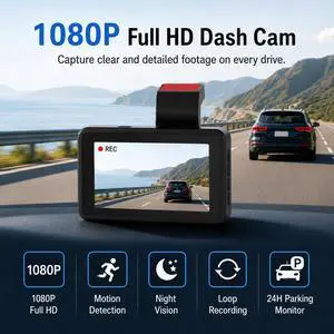 3-inch 1080p High-Definition Dashcam for Cars with Super Night Vision, 170° Large Wide-Angle, 24 Hour Recording, G-Sensor Parking Monitoring Loop Video Motion ff 3-inch 1080p High-Definition Dashcam for Cars with Super Night Vision, 170° Large Wide-Angle, 24 Hour Recording, G-Sensor Parking Monitoring Loop Video Motion ff