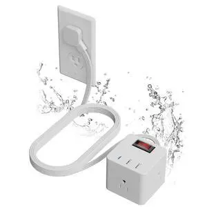 Outdoor Power Strip Cube 6 Ft, IPX4 Waterproof 3 AC Outlet Widely Spaced with 2 USB-A & 1 USB-C PD 20W Charging Station, Low Profile 45 Degree Flat Plug Extension Cord Wall Mountable, ETL-White Outdoor Power Strip Cube 6 Ft, IPX4 Waterproof 3 AC Outlet Widely Spaced with 2 USB-A & 1 USB-C PD 20W Charging Station, Low Profile 45 Degree Flat Plug Extension Cord Wall Mountable, ETL-White