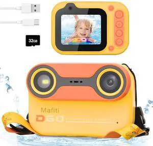 Kids Waterproof Camera Underwater Camera 10FT with 32GB Card Floatable Pool Toys Gifts for Kids Age 4-12 26MP Photos 1080P HD Videos Children Selfie Digital Camera Orange Kids Waterproof Camera Underwater Camera 10FT with 32GB Card Floatable Pool Toys Gifts for Kids Age 4-12 26MP Photos 1080P HD Videos Children Selfie Digital Camera Orange