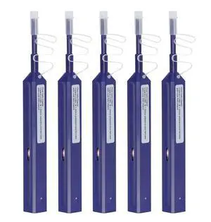 LC Fiber Cleaner Pen - 5 Pack - 1.25mm LC Fiber Optic Cleaning Pen with Dual Action Connector Cleaner & Endface Cleaning Action LC Fiber Cleaner Pen - 5 Pack - 1.25mm LC Fiber Optic Cleaning Pen with Dual Action Connector Cleaner & Endface Cleaning Action