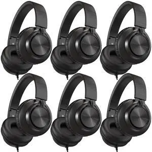 Kids Headphones Wired for School 6 Pack Bulk with Mic, Black | For K-12th Grade Classroom, Students, Teens, Durable, 3.5mm Jack,All-Day Comfort,For Chromebook, Computer, Laptop Kids Headphones Wired for School 6 Pack Bulk with Mic, Black | For K-12th Grade Classroom, Students, Teens, Durable, 3.5mm Jack,All-Day Comfort,For Chromebook, Computer, Laptop