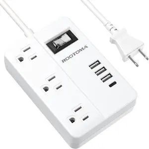 2 Prong Power Strip with USB-C, 2 Prong to 3 Prong Outlet Adapter, 1080J 2 Prong Surge Protected with 3 Outlet & 4 USB, 3 Prong Adapter 4ft, for Polarized Two Prong Outlet, Old House, White 2 Prong Power Strip with USB-C, 2 Prong to 3 Prong Outlet Adapter, 1080J 2 Prong Surge Protected with 3 Outlet & 4 USB, 3 Prong Adapter 4ft, for Polarized Two Prong Outlet, Old House, White