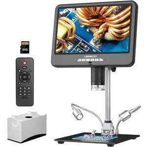 LM210S 10.1'' 4K 60FPS HDMI Digital Microscope for Soldering Electronics, 4K UHD Video, 64MP USB Coin Magnifier Full View for Adults with Audio, 64GB LM210S 10.1'' 4K 60FPS HDMI Digital Microscope for Soldering Electronics, 4K UHD Video, 64MP USB Coin Magnifier Full View for Adults with Audio, 64GB