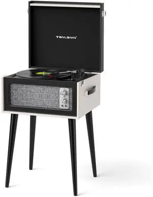 Vintage Standing Black Vinyl Record Player with Detachable Legs, Built-in 4 Speakers, USB to PC Encoding, 33/45/78 RPM LP Player Bluetooth Retro Turntables Support Headphone Jack, RCA Out, AUX in Vintage Standing Black Vinyl Record Player with Detachable Legs, Built-in 4 Speakers, USB to PC Encoding, 33/45/78 RPM LP Player Bluetooth Retro Turntables Support Headphone Jack, RCA Out, AUX in