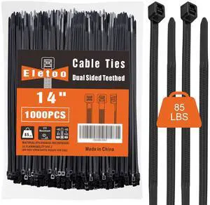 14 Inch Zip Ties 1000 Pack, 85 LBS Tensile Strength, Self-Locking UV Resistant Cable Ties for Indoor and Outdoor 14 Inch Zip Ties 1000 Pack, 85 LBS Tensile Strength, Self-Locking UV Resistant Cable Ties for Indoor and Outdoor