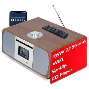 M5P CD Player,Internet Radio,Spotify, Bluetooth,FM Stereo,Walnut | 2.8in colour display, 40 presets, remote control, wooden cabinet, headphone out, internal subwoofer, EQ modes, remote M5P CD Player,Internet Radio,Spotify, Bluetooth,FM Stereo,Walnut | 2.8in colour display, 40 presets, remote control, wooden cabinet, headphone out, internal subwoofer, EQ modes, remote