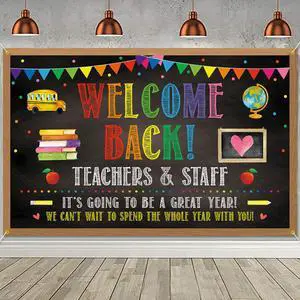Welcome Back Backdrop Banner Back to School Backdrop Decoration First Day of School Banner Teachers and Staff Classroom Office Party Background Decoration Photo Booth Props Welcome Back Backdrop Banner Back to School Backdrop Decoration First Day of School Banner Teachers and Staff Classroom Office Party Background Decoration Photo Booth Props