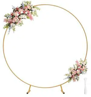 Metal Round Balloon Arch Kit, 7.2ft (2.2m) Golden Round Arch Stand Kit: Garden Plants Vines Climbing Frame for Wedding Birthday Photo Background Party Supplies Decorations Metal Round Balloon Arch Kit, 7.2ft (2.2m) Golden Round Arch Stand Kit: Garden Plants Vines Climbing Frame for Wedding Birthday Photo Background Party Supplies Decorations