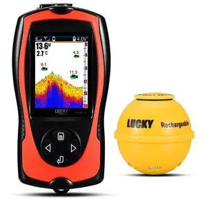 Portable Fish Finder Transducer Sonar Sensor 147 Feet Water Depth Finder LCD Screen Echo Sounder Fishfinder with Fish Attractive Lamp for Ice Fishing Sea Fishing Portable Fish Finder Transducer Sonar Sensor 147 Feet Water Depth Finder LCD Screen Echo Sounder Fishfinder with Fish Attractive Lamp for Ice Fishing Sea Fishing