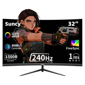 32 Inch Curved 1k 240Hz Gaming Monitor High Refresh Rate, FHD 1080P Gaming PC Monitor HDMI DP1.4, Curved 1500R, HDR,Metal Stand,VESA Compatible 32 Inch Curved 1k 240Hz Gaming Monitor High Refresh Rate, FHD 1080P Gaming PC Monitor HDMI DP1.4, Curved 1500R, HDR,Metal Stand,VESA Compatible