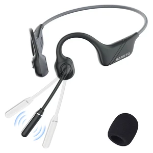 Bone Conduction Headphones with Mic, Bluetooth Headset with Microphone Noise Canceling & Mute, Wireless Headset with Sponge Microphone Windscreen, Open Ear Headphones for Work Driving Call Bone Conduction Headphones with Mic, Bluetooth Headset with Microphone Noise Canceling & Mute, Wireless Headset with Sponge Microphone Windscreen, Open Ear Headphones for Work Driving Call