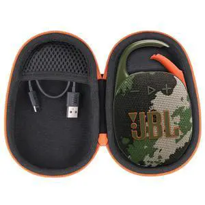 Hard Carrying Case for JBL Clip 5 Portable Mini Speaker, Camo | 1:1 Molded Interior, Soft Anti-Static Velvet Lining, Cable Storage, Secure Fit, Carabiner, High-Density EVA Shell Hard Carrying Case for JBL Clip 5 Portable Mini Speaker, Camo | 1:1 Molded Interior, Soft Anti-Static Velvet Lining, Cable Storage, Secure Fit, Carabiner, High-Density EVA Shell