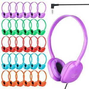 Bulk Headphones 30 Pack for Classroom School Kids,Wired 3.5mm Jack | Earphones Class Set of Headphones for Students Teens Children Mixed Colors Bulk Headphones 30 Pack for Classroom School Kids,Wired 3.5mm Jack | Earphones Class Set of Headphones for Students Teens Children Mixed Colors