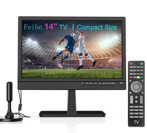 14 Inch Small TV - HD LCD Flat Screen Kitchen TV with Digital Tuner, HDMI/USB/VGA, Built-in Stand and Remote Control, Suitable for RV, Camping, and Offices(No Smart TV) 14 Inch Small TV - HD LCD Flat Screen Kitchen TV with Digital Tuner, HDMI/USB/VGA, Built-in Stand and Remote Control, Suitable for RV, Camping, and Offices(No Smart TV)