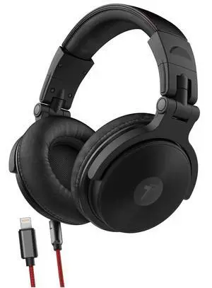 Thore Over Ear iPhone Headphones with Lightning Connector (Apple MFi Certified) Closed Back Studio DJ Monitor Earphones (50mm Neodymium Drivers) (V200 Black/Red) Thore Over Ear iPhone Headphones with Lightning Connector (Apple MFi Certified) Closed Back Studio DJ Monitor Earphones (50mm Neodymium Drivers) (V200 Black/Red)